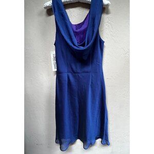 New Long Paige New York Womens Draped Front Sleeveless Chiffon Dress Size 8 Blue